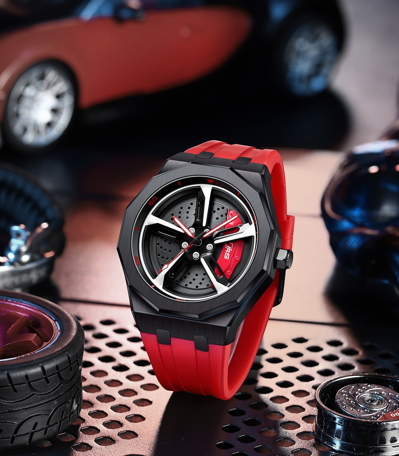 rs-7  black polygon case red