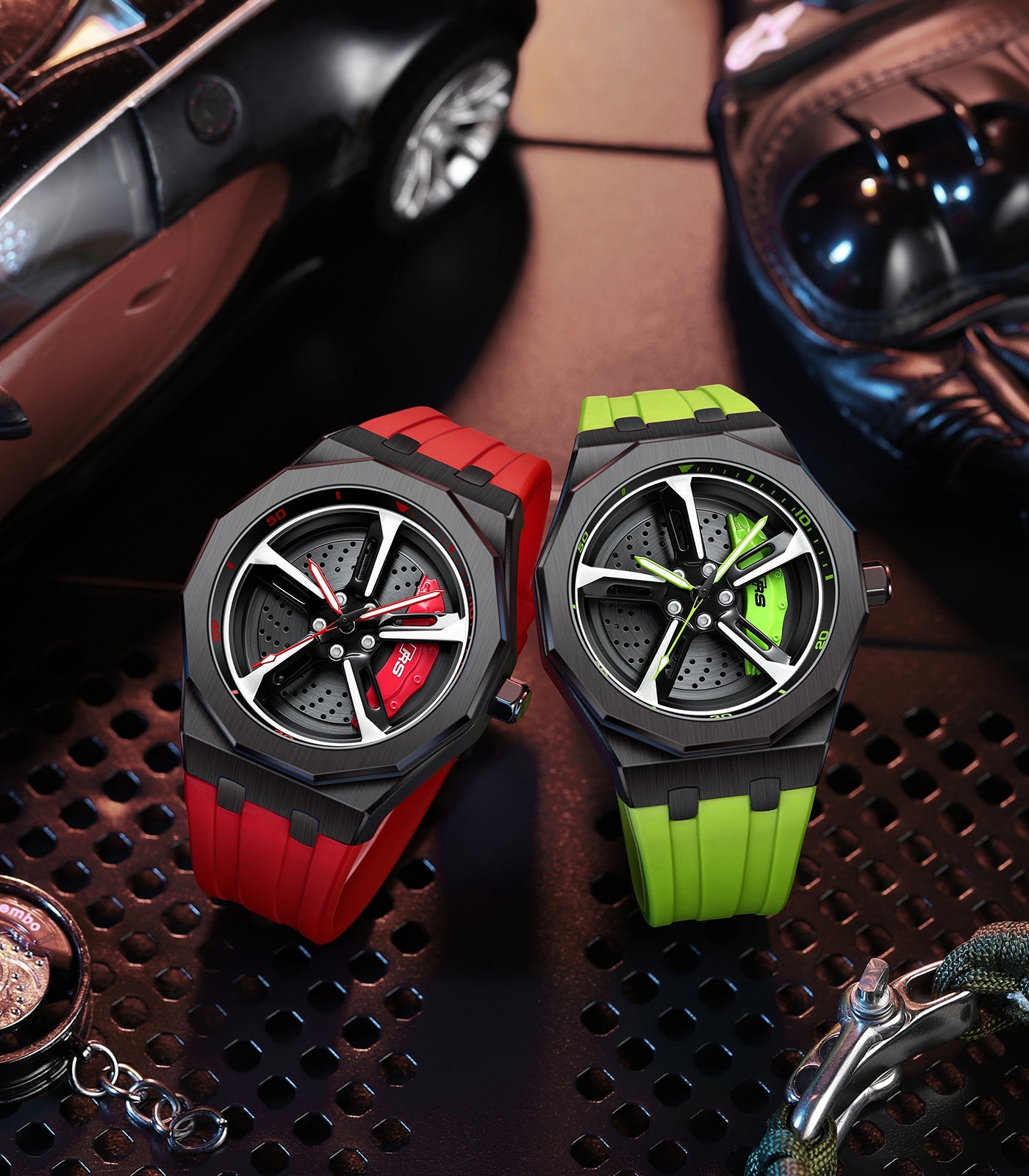 rs-7  black polygon case red